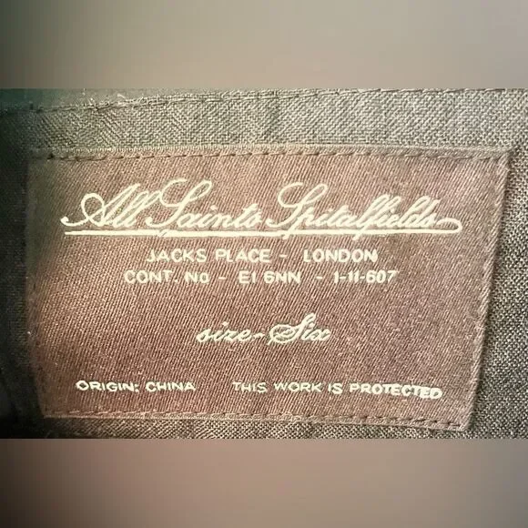 All Saints Trench Coat Black Mabli Mac Wool Jacket - Good Used Condition Size 6 - Picture 4 of 9